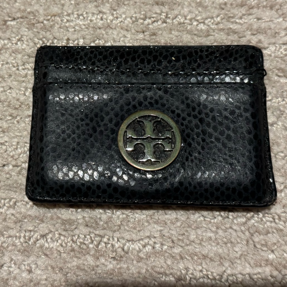 Tory Burch card case 
Leather snake